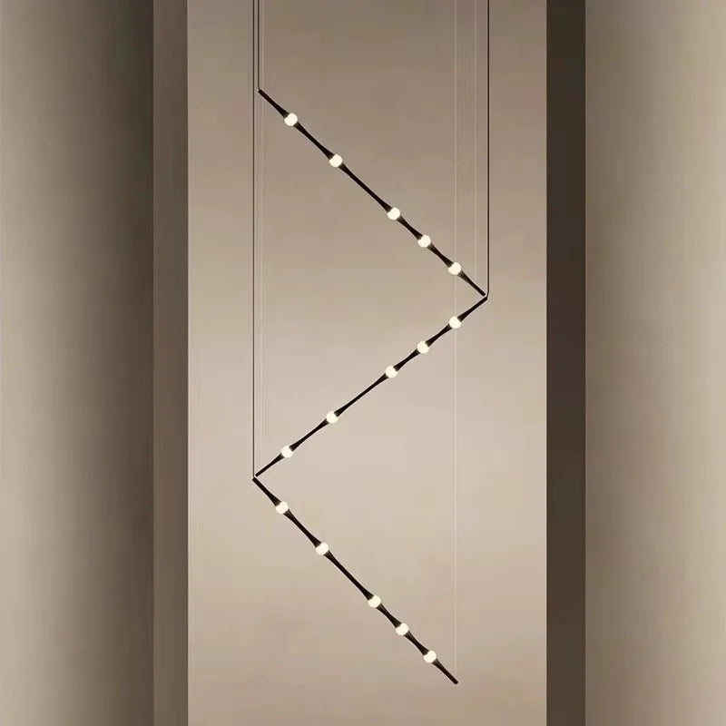 suspension nordique en acrylique design bambou pour décoration intérieure - vue 5 sur 10