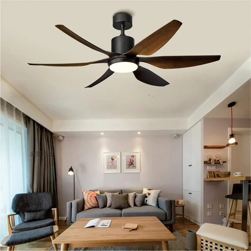 Retro-industrielle Deckenleuchte mit Deckenventilator und LED-Licht Fernbedienung - vue 5 sur 6