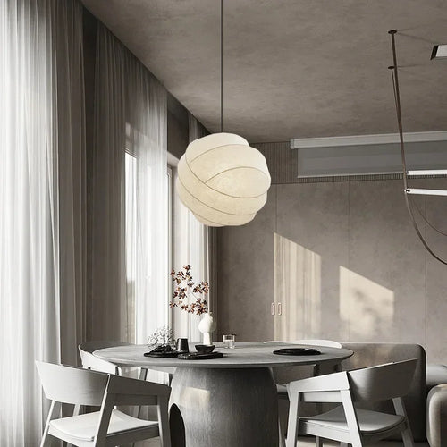 lustre suspendu en soie wabi sabi led moderne nordique