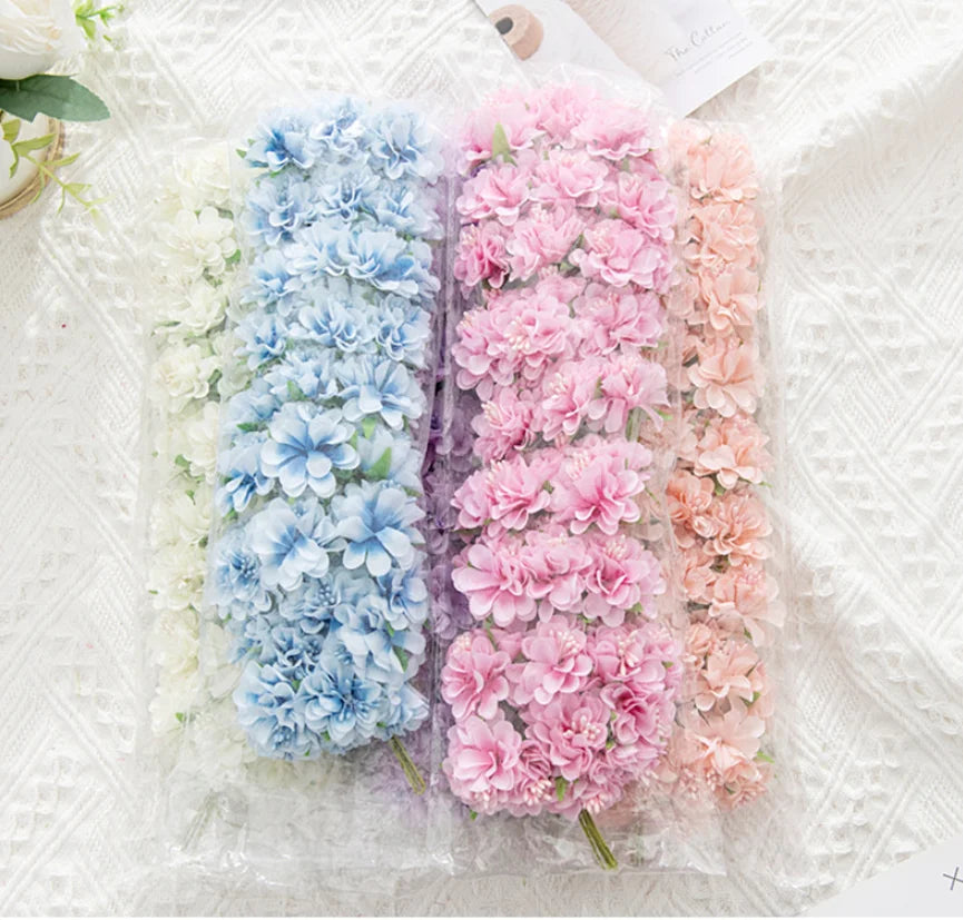 bouquet de mini fleurs d'hortensia artificielles pour décoration et bricolage - vue 5 sur 15