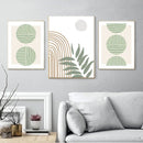 décoration murale abstraite boho avec feuilles géométriques modernes