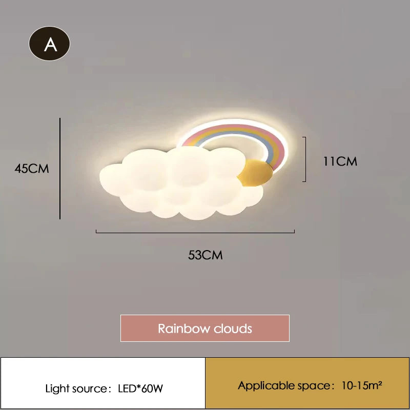LED-Deckenleuchte Wolke Regenbogen für Kinderzimmer