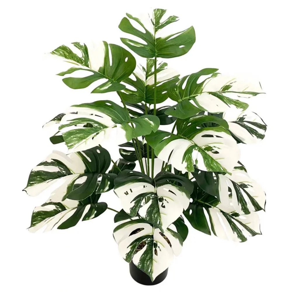 plantes artificielles grandes feuilles décoratives pour intérieur et bureau