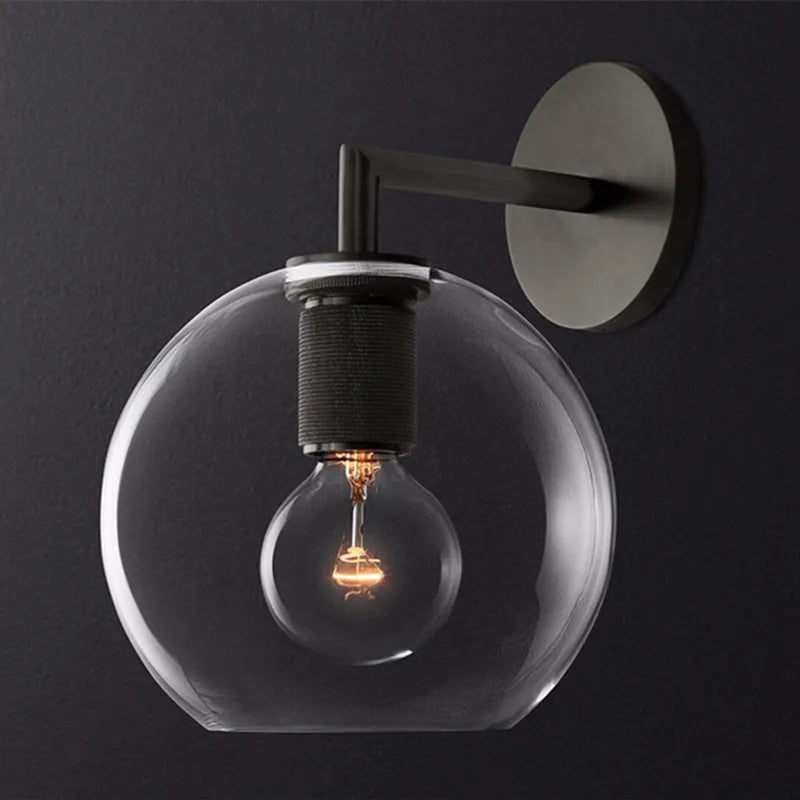 applique murale rétro américaine en verre avec éclairage led - vue 6 sur 18