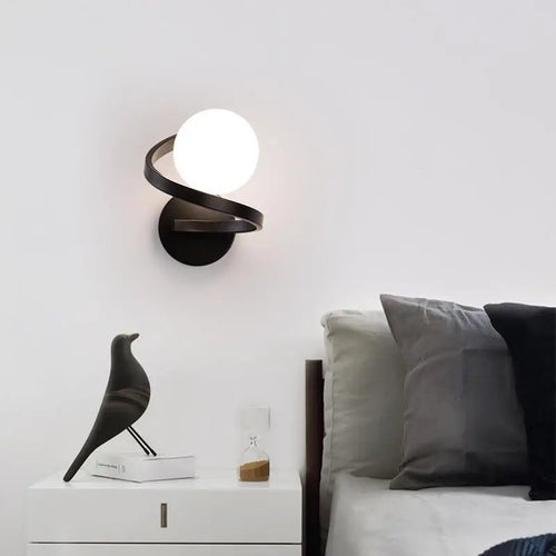 Moderne LED-Wandleuchte aus Glas Kugelform nordisches Design - vue 3 sur 6