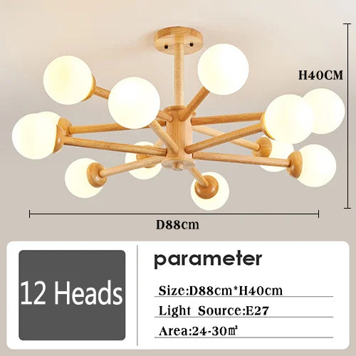 Moderner Glas-Kronleuchter mit Lampenschirm für die Innendekoration - vue 8 sur 10