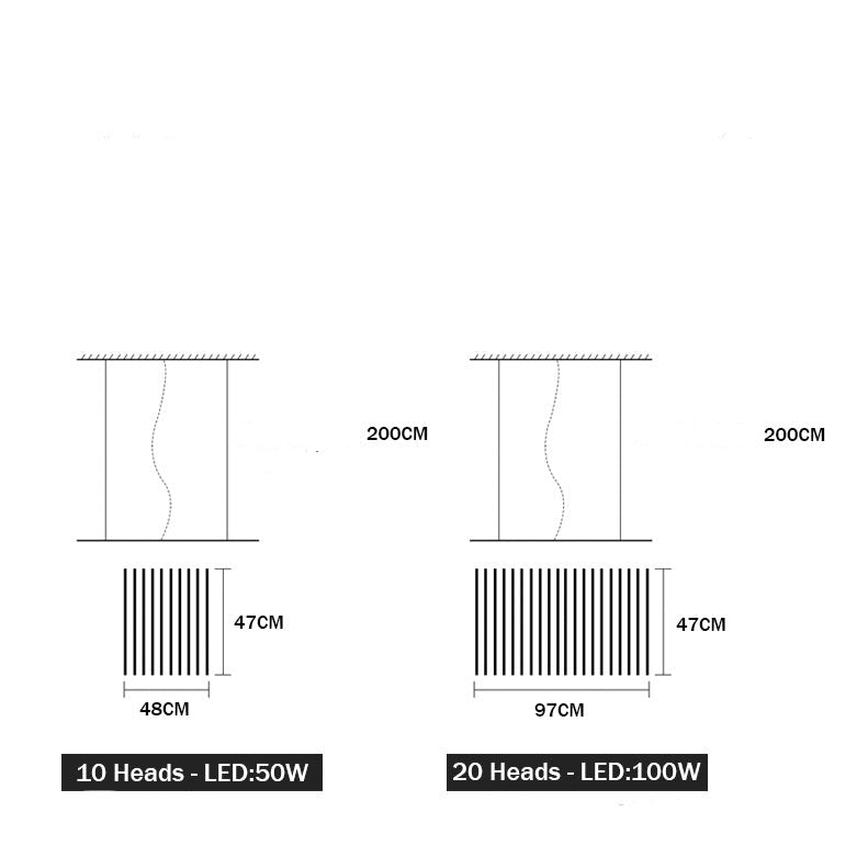 Lustre design LED en baguette lumineuse Bilbao - vue 15 sur 15