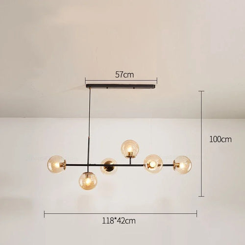Moderne nordische Pendelleuchte aus Glas für das Wohnzimmer - vue 13 sur 16