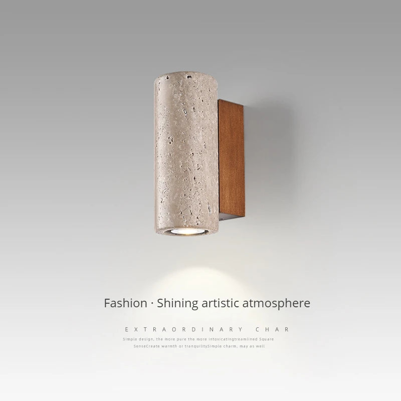 applique murale led wabi-sabi en pierre naturelle - vue 2 sur 14