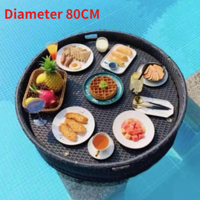 plateau en rotin nordique pour fruits et boissons de piscine - vue 16 sur 22