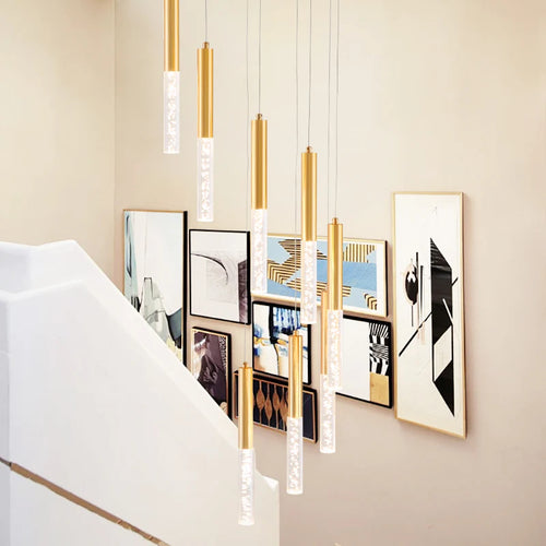 suspension en cristal lustre LED pour éclairage décoratif intérieur