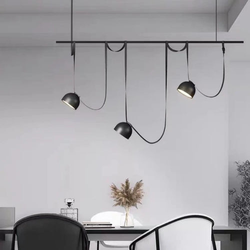 Pendelleuchte aus Kunstleder für Büro und Geschäft - vue 3 sur 10