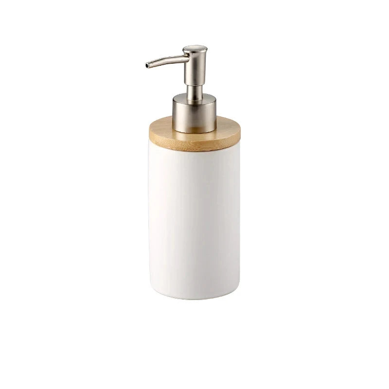 porte-brosse à dents en céramique style nordique avec base en bois