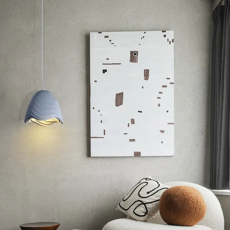 Nordic Wabi-Sabi Wind Chandelier Dining Room LED Pendant Lights Bedroom Study Suspend Lamp Home Decor Cafe Hanging Lamps Fixture - vue 6 sur 13