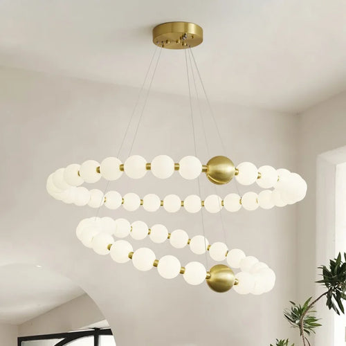 Nordischer LED-Kronleuchter aus Acryl dekorative Pendelleuchte - vue 2 sur 19