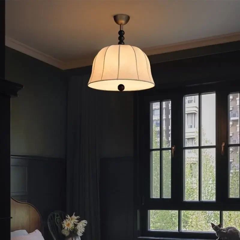 lustre rétro en tissu lumineux pour décoration intérieure - vue 3 sur 12