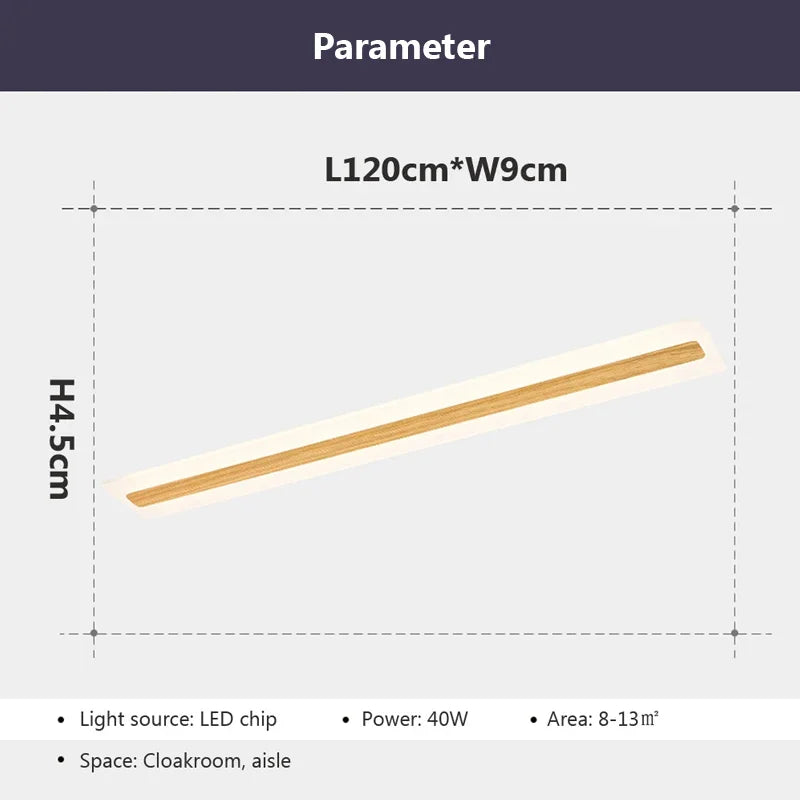 plafonnier led design nordique grain de bois moderne décoratif - vue 5 sur 16