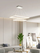 lustre led en aluminium fantaisie avec éclairage rectangulaire suspendu