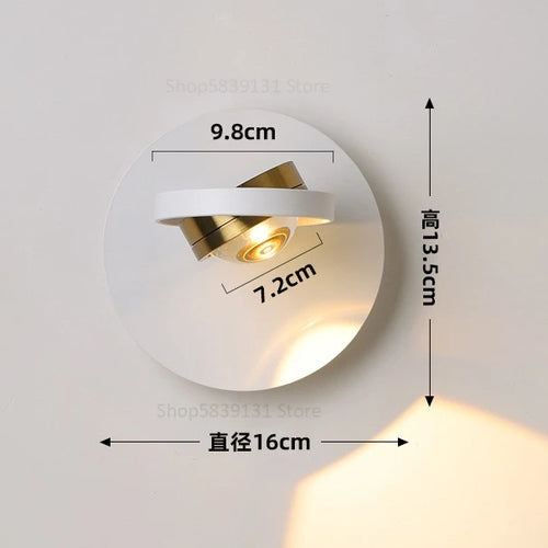 applique murale led moderne rotative à 360° protection des yeux - vue 8 sur 9