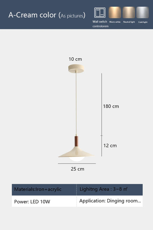 suspension led moderne avec protection oculaire en fer et acrylique