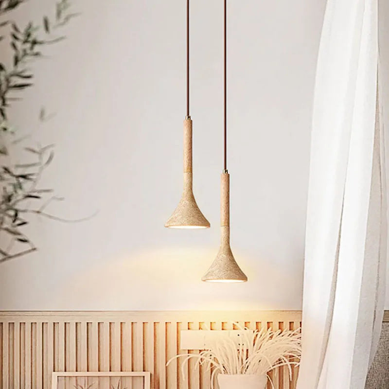 Suspension LED marbre wabi-sabi nordique - vue 3 sur 7