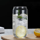 Tasse verre canette couvercle bambou paille borosilicate