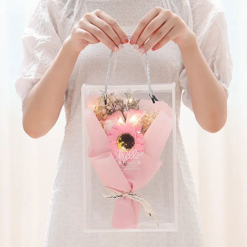 bouquet de roses artificielles cadeau pour la saint valentin décorations mariage - vue 6 sur 11