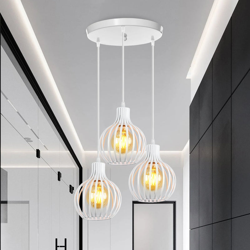 suspension industrielle rétro avec abat-jour géométrique moderne