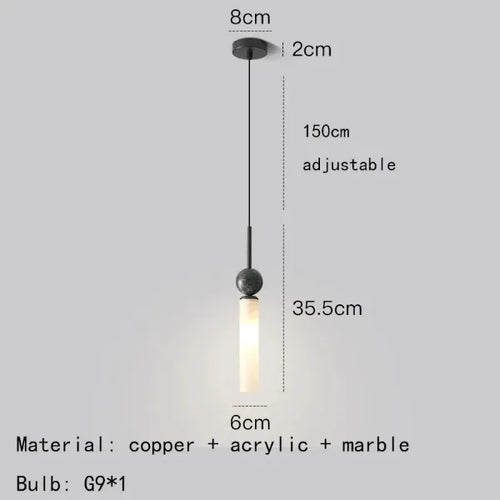 suspension en marbre et cuivre pour éclairage intérieur moderne