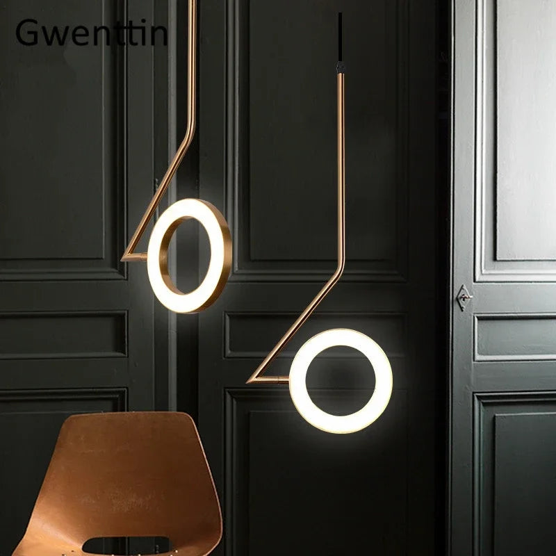 lustre anneau lune suspension moderne pour décoration intérieure
