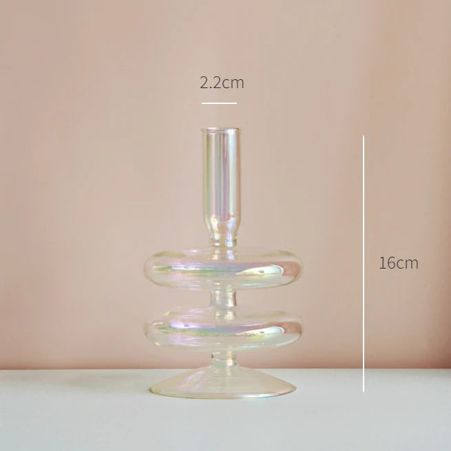 bougeoir en verre décoration nordique pour mariage et fleurs - vue 17 sur 22