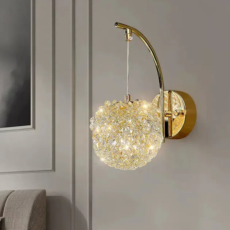 applique murale nordique design en boule de cristal décorative - vue 3 sur 8