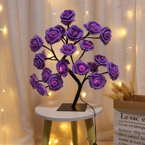 lampe de table led arbre cerisier cristal veilleuse nordique - vue 10 sur 19