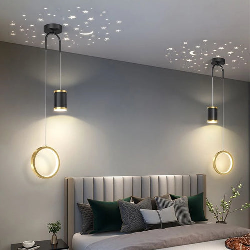 Moderner LED-Kronleuchter als Pendelleuchte für nordische Inneneinrichtung dekorativ - vue 3 sur 9