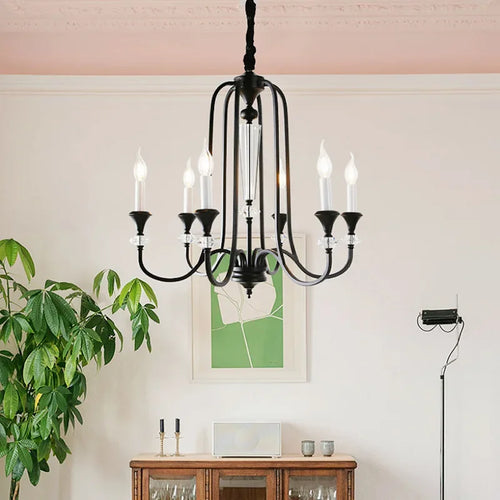 Kronleuchter im Retro-Design aus Kristall mit LED-Lampen für luxuriöses Wohnzimmer - vue 4 sur 14
