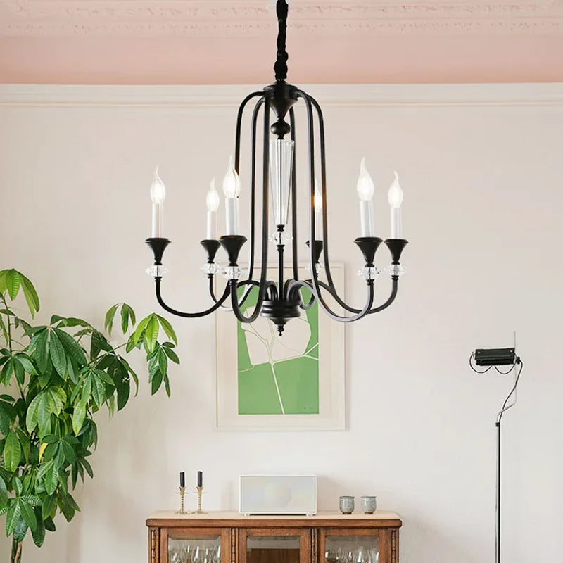 Kronleuchter im Retro-Design aus Kristall mit LED-Lampen für luxuriöses Wohnzimmer - vue 3 sur 14