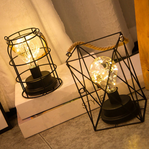 rétro-fer-forgé-lampe-table-bureau-lecture-veilleuse - vue 4 sur 9