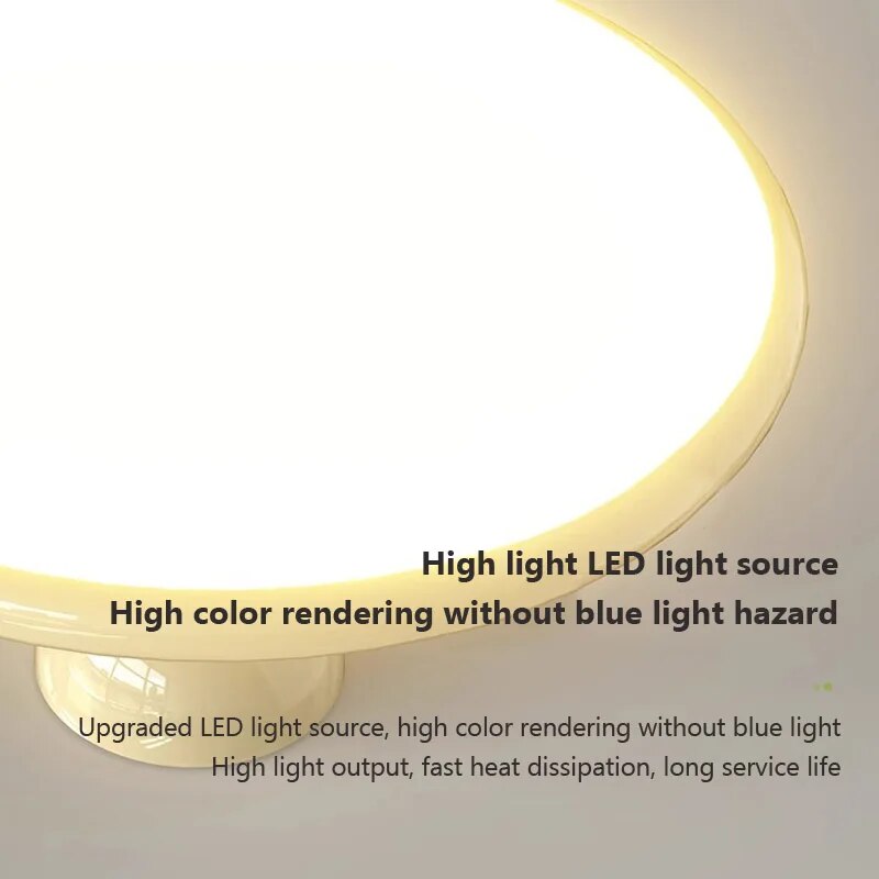Plafonnier LED nordique en fer crème avec soucoupe volante - vue 6 sur 12