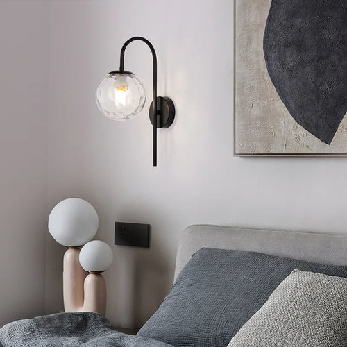 Kreative LED-Wandleuchte mit Glaskugel für Wohnzimmer und Flur - vue 5 sur 9