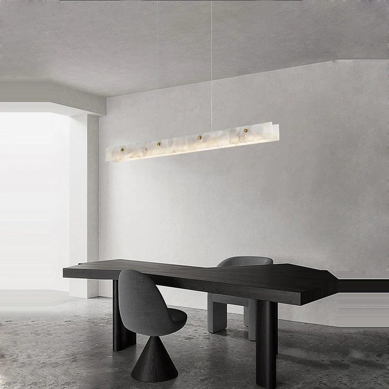 lustre en marbre acier inoxydable à led dimmable pour éclairage intérieur - vue 3 sur 10