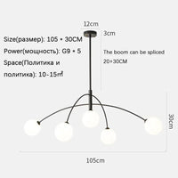 Danish Designer Suspenion Milky Glass Hanging Light Ceiling Chandeliers Nordic Pendant Lamp for Living Dining Room Kitchen