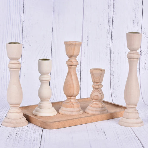 Candlesticks Holderng Decorations, Retro Wood Classic  Weddi candle holders   Holders home decor - vue 4 sur 11