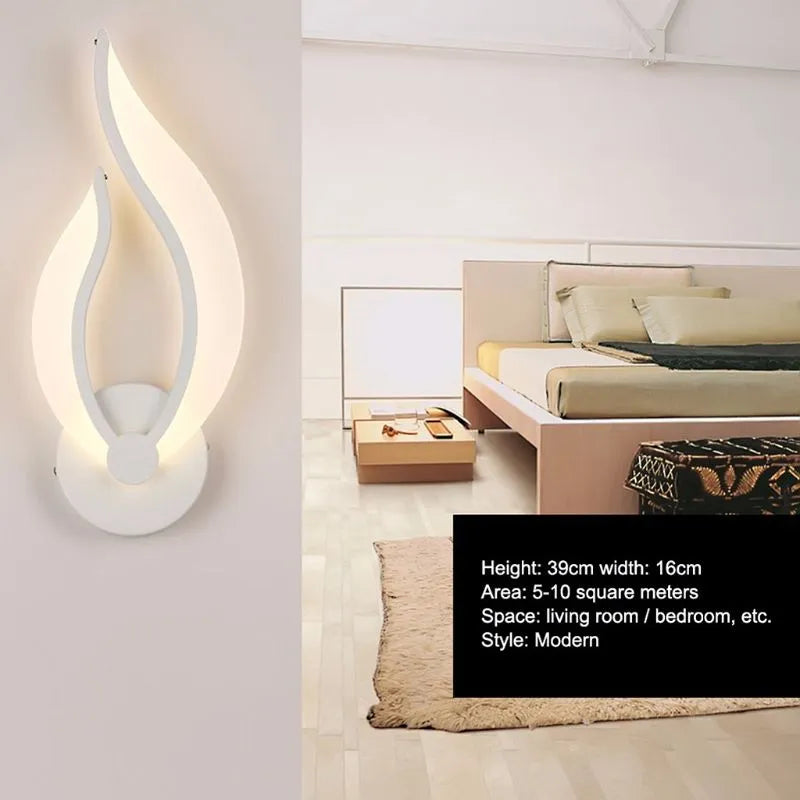 lumière led moderne applique acrylique ovale - vue 6 sur 9