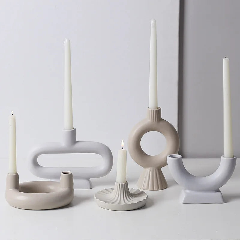 bougeoir nordique en béton pour décoration intérieure moderne - vue 2 sur 14