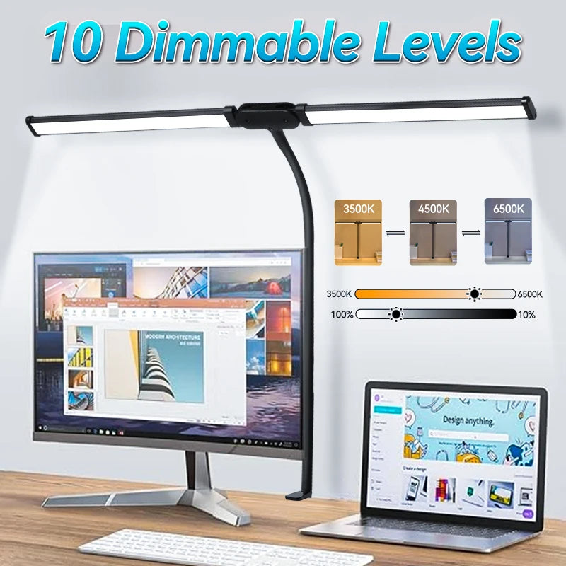 lampe de bureau à pince avec support et modes de couleur - vue 3 sur 10