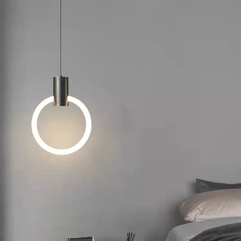 lustre led minimaliste en acrylique et cuivre gradation 3 températures - vue 3 sur 10
