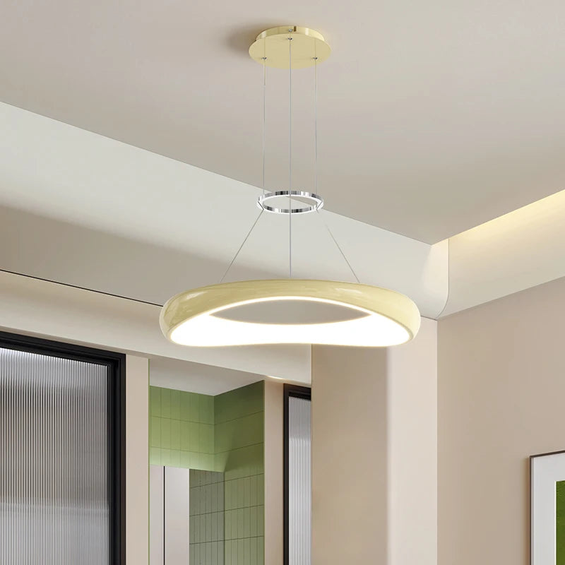 lustre led moderne nordique simple anneau restaurant bar - vue 5 sur 18