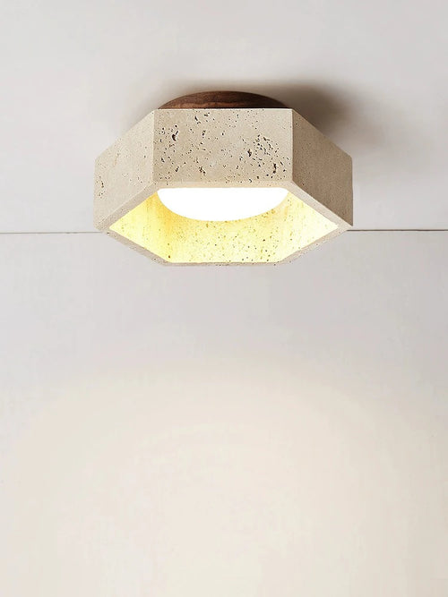 Moderner LED-Deckenleuchte aus Travertin für ein elegantes Interieur - vue 2 sur 6