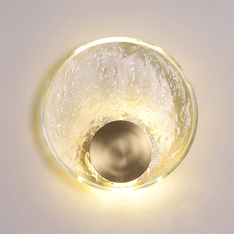 LED-Wandleuchte im nordischen Stil aus Klarglas und Kupfer - vue 2 sur 8
