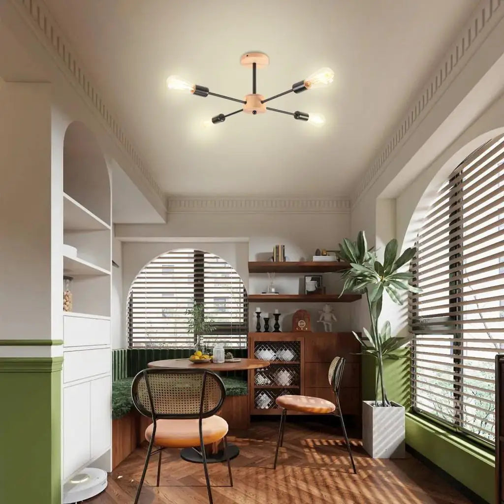 lustre moderne en forme d'araignée avec 4 prises d'éclairage - vue 8 sur 7